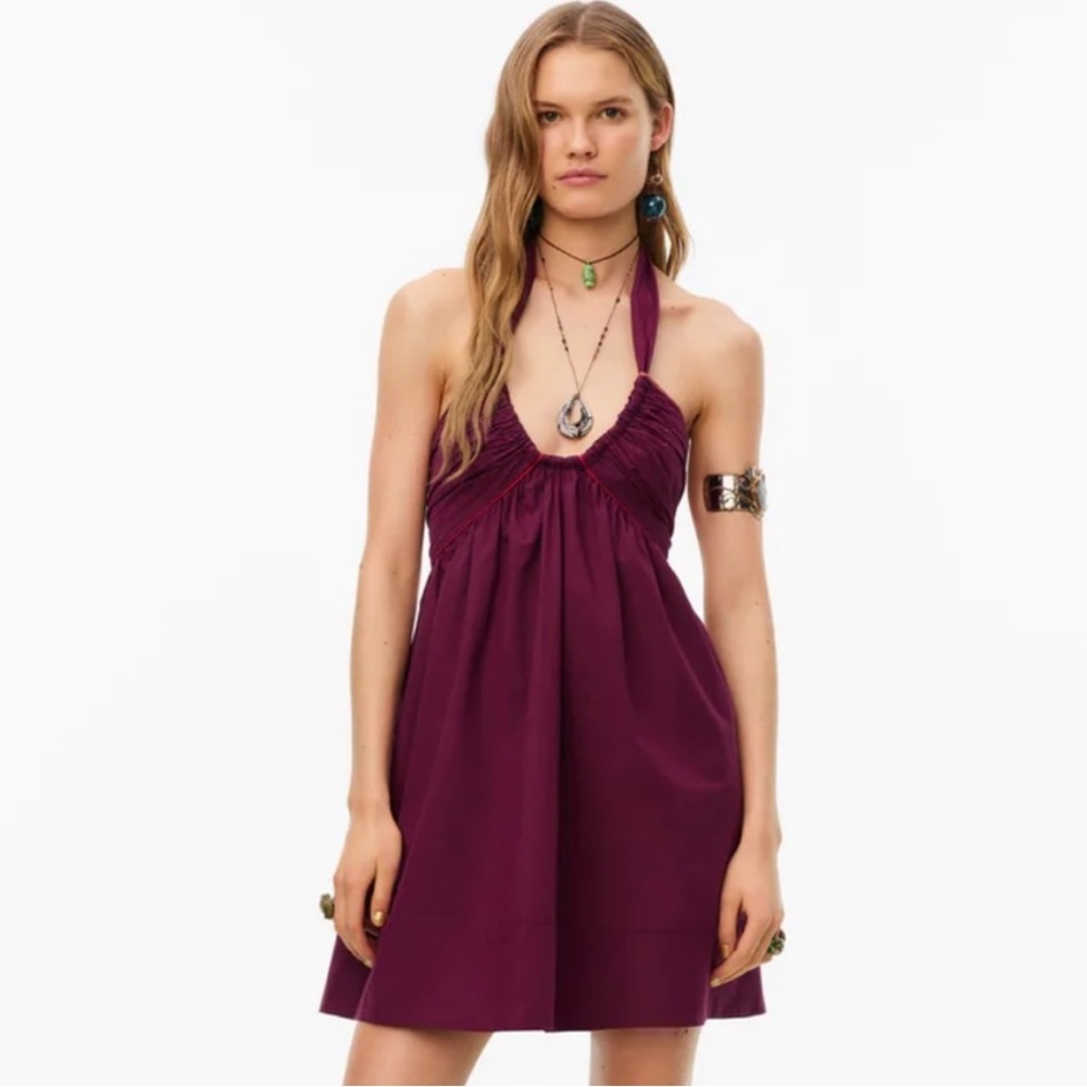 Zara Boho Halter Mini Dress